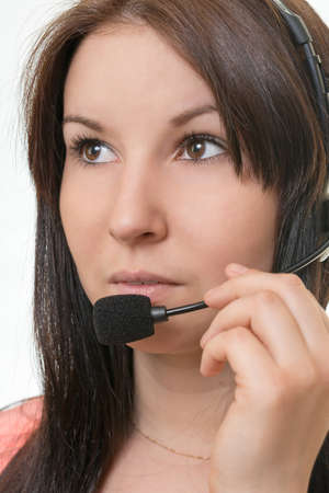 girl with a microphone listens attentively