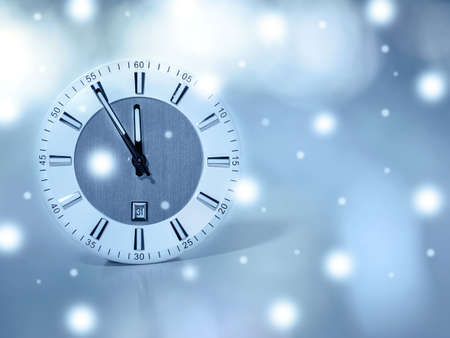 clock shows the approach of the new year