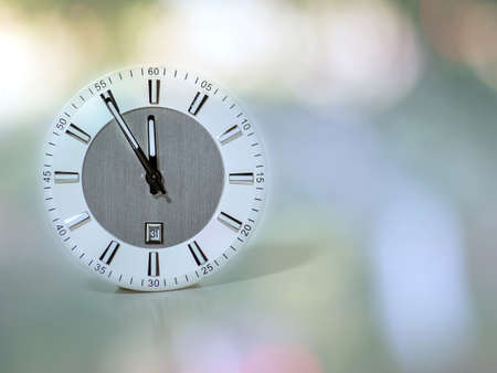clock shows the approach of the new year