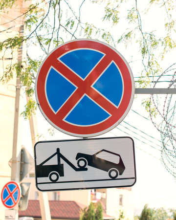 sign prohibiting parking evacuation