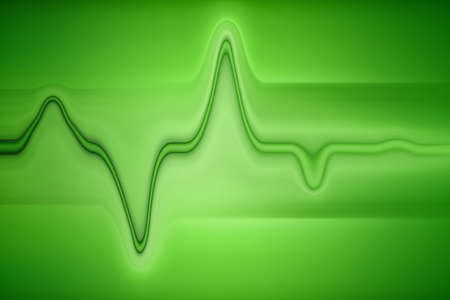 Oscillations on a green background hexagramの写真素材