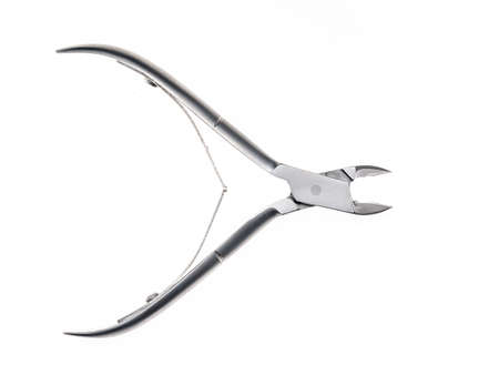 Nail clippers for manicure on a white backgroundの写真素材