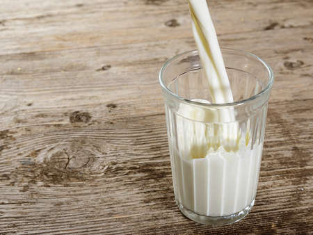 Milk poured into a glass