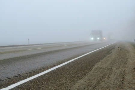 thick fog on the road