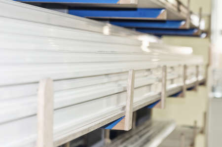 plastic profile in production in the shopの写真素材