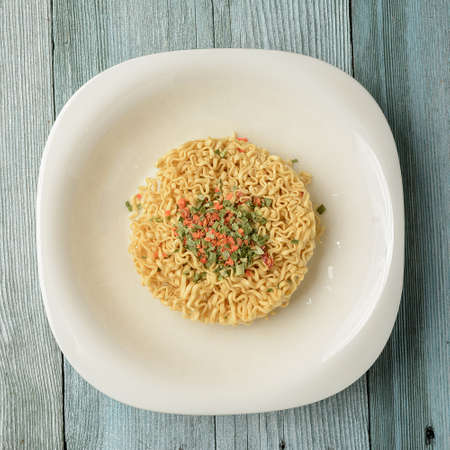 instant noodles prepared for brewingの写真素材