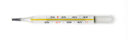 mercury thermometer on a white background