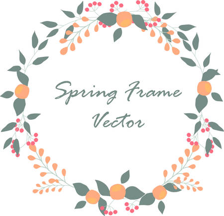floral round frame for events or framing cards. vector illustrationのイラスト素材