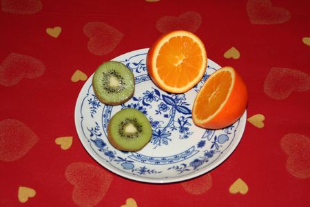 fruits on a plateの写真素材