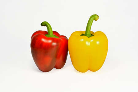Red and yellow organic pepper, healthy vegetarian foodの写真素材