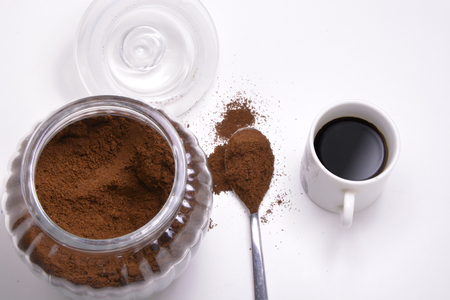 Fresh Roasted Brown Coffee. Espresso, breakfast drinkの写真素材