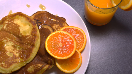 Sweet homemade pancake, breakfast scuzette fresh foodの写真素材