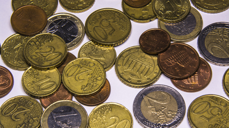 Euro coins currency of the European unionの写真素材