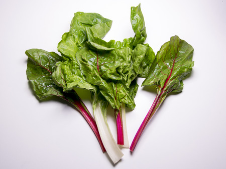 Rainbow swiss chard, mangold beetroot leaves, vegetarian organic healthy foodの写真素材