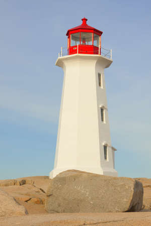 Peggy's Cove Lighthouse. Nova Scotiaの写真素材