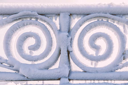 Frozen fenceの写真素材