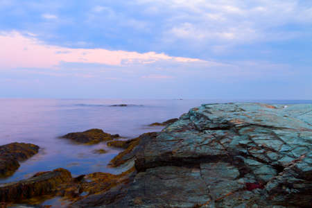 Sunset on a rocky shore