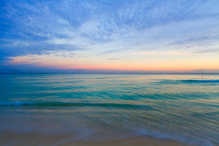 Sunset on the Caribbean beach.