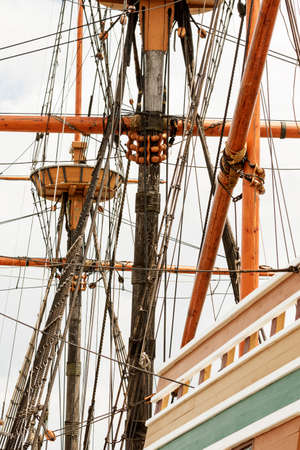 Rigging on the ancient tall ship.