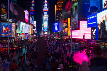 NEW YORK CITY, USA - FEBRUARY 27, 2013: The images of bright lights and activities on New York City...