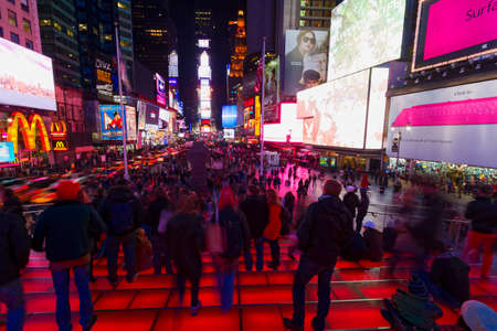 NEW YORK CITY, USA - FEBRUARY 27, 2013: The images of bright lights and activities on New York City...