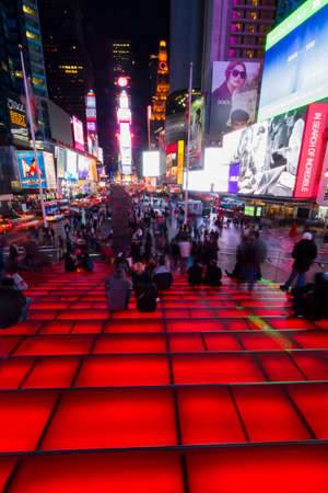 NEW YORK CITY, USA - FEBRUARY 27, 2013: The images of bright lights and activities on New York City streets at night on February 27, 2013.のeditorial素材