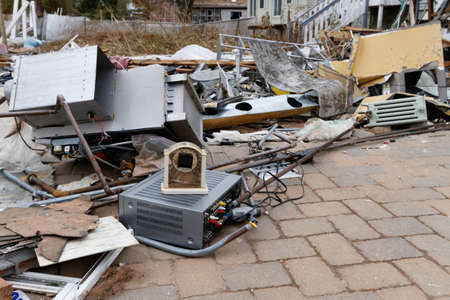 STATEN ISLAND, USA - NOVEMBER 4: The images of devastation caused by the Hurricane Sandy  and rescue...