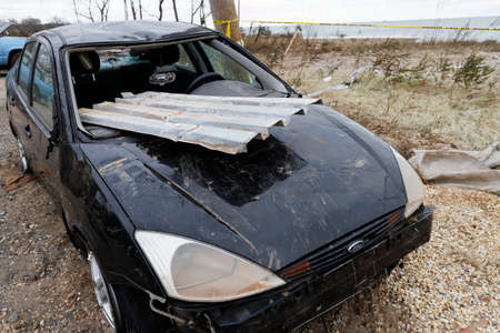 STATEN ISLAND, USA - NOVEMBER 4: The images of devastation caused by the Hurricane Sandy  and rescue...