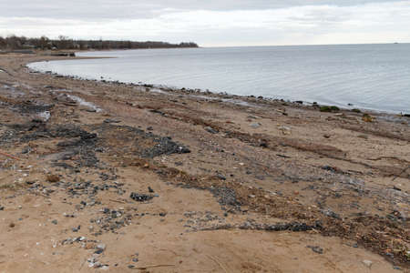 STATEN ISLAND, USA - NOVEMBER 4: The images of devastation caused by the Hurricane Sandy  and rescue services response November 4, 2012 on the streets of Staten Island, USA.のeditorial素材