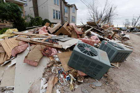 STATEN ISLAND, USA - NOVEMBER 4: The images of devastation caused by the Hurricane Sandy  and rescue...