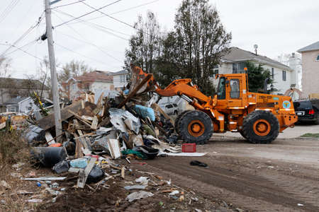 STATEN ISLAND, USA - NOVEMBER 4: The images of devastation caused by the Hurricane Sandy  and rescue...