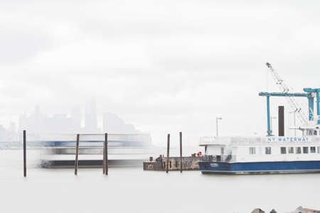 NEW YORK CITY, USA - JUNE 2, 2015: New York City skyline as seen on a foggy day of June 2, 2015.のeditorial素材