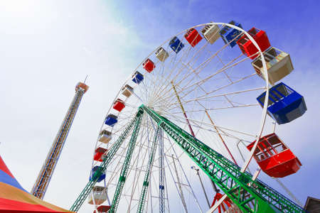 Colorful amusement park ride.の写真素材