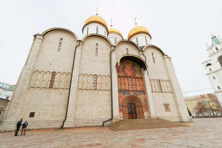 MOSCOW, RUSSIA - APRIL 8, 2015: Views of the territory of the Moscow Kremlin on April 8, 2015. The Kremlin is a fortified complex at the heart of Moscow, overlooking the Moskva River to the south, Saint Basil's Cathedral and Red Square to the east, and thのeditorial素材