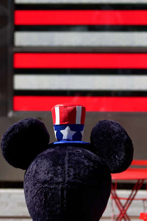 New York City, USA - March 18, 2015: Costumed street character performers on the streets of New York City on March 18, 2015. Costumed characters who pose for pictures with tourists in Times Square could become regulated under a proposed New York City law.のeditorial素材