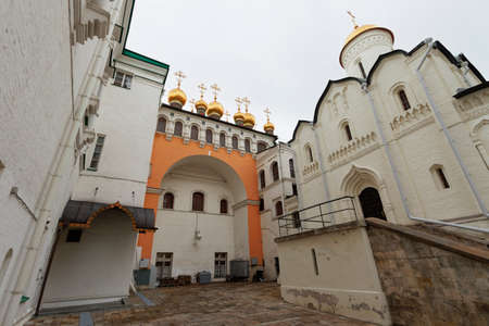 MOSCOW, RUSSIA - APRIL 8, 2015: Views of the territory of the Moscow Kremlin on April 8, 2015. The Kremlin is a fortified complex at the heart of Moscow, overlooking the Moskva River to the south, Saint Basil's Cathedral and Red Square to the east, and thのeditorial素材