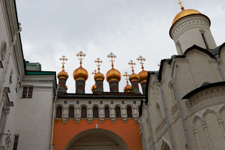 MOSCOW, RUSSIA - APRIL 8, 2015: Views of the territory of the Moscow Kremlin on April 8, 2015. The Kremlin is a fortified complex at the heart of Moscow, overlooking the Moskva River to the south, Saint Basil's Cathedral and Red Square to the east, and thのeditorial素材