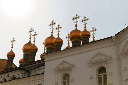MOSCOW, RUSSIA - APRIL 8, 2015: Views of the territory of the Moscow Kremlin on April 8, 2015. The Kremlin is a fortified complex at the heart of Moscow, overlooking the Moskva River to the south, Saint Basil's Cathedral and Red Square to the east, and thのeditorial素材