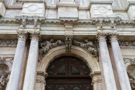 Venice, Italy - April 1, 2013: Street views of ancient architecture in Venice, Italy. Venice is a city in northeastern Italy sited on a group of 118 small islands separated by canals and linked by bridges.のeditorial素材
