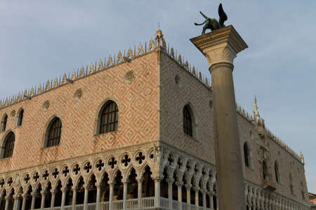 Venice, Italy - April 1, 2013: Street views of ancient architecture in Venice, Italy. Venice is a city in northeastern Italy sited on a group of 118 small islands separated by canals and linked by bridges.のeditorial素材