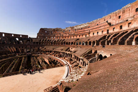 Rome, Italy - April 7, 2013: Ancient Roman Coliseum sees around 4 million tourists a year and is the world's 39th most popular destinationのeditorial素材