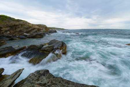 View of the rugged ocean rocky shore.の写真素材