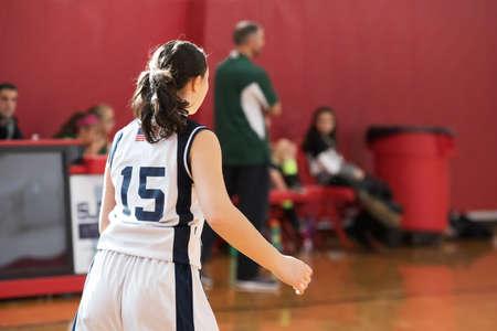 Staten Island, USA-December10,2016: Girl basketball OLHA team squares off with Team St.Patrick. Teams are sponsored by The Catholic Youth Organization of the Archdiocese of New York.のeditorial素材