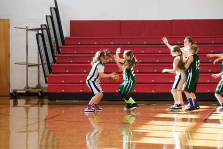 Staten Island, USA-December10,2016: Girl basketball OLHA team squares off with Team St.Patrick. Teams are sponsored by The Catholic Youth Organization of the Archdiocese of New York.のeditorial素材
