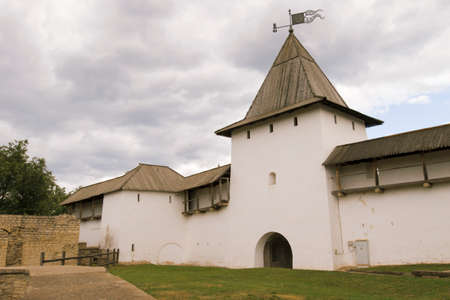 The ancient Kremlin in the city of Pskov.の写真素材