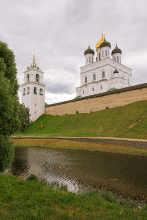 The ancient Kremlin in the city of Pskov.の写真素材