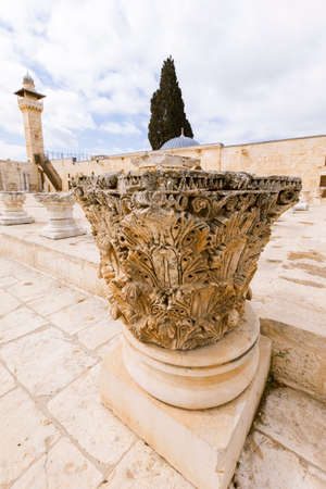 View of Al-Aqsa mosque on the Temple Mount in Jerusalem. The third holiest place in Islam.の写真素材