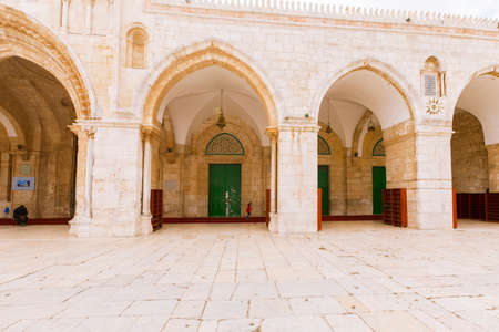 View of Al-Aqsa mosque on the Temple Mount in Jerusalem. The third holiest place in Islam.の写真素材
