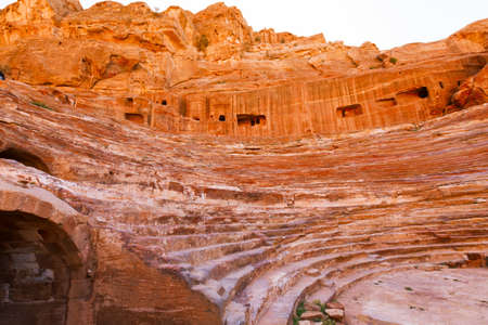 Views of the Lost City of Petra in the Jordanian desert.の写真素材