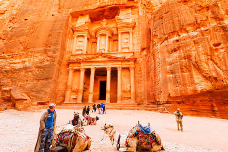 Petra, Jordan- March 16, 2017: Views of the Lost City of Petra in the Jordanian desert, one of the Seven Wonders of the World.のeditorial素材